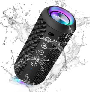 Ortizan X10 Portable Bluetooth Speaker (1st Gen), IPX7 Waterproof, Wireless | Big Sound and Deep Bass, TWS Pairing, 30Hrs of Playtime, for Home/Party/Outdoor/Beach, Birthday Gifts for Men Women - Black