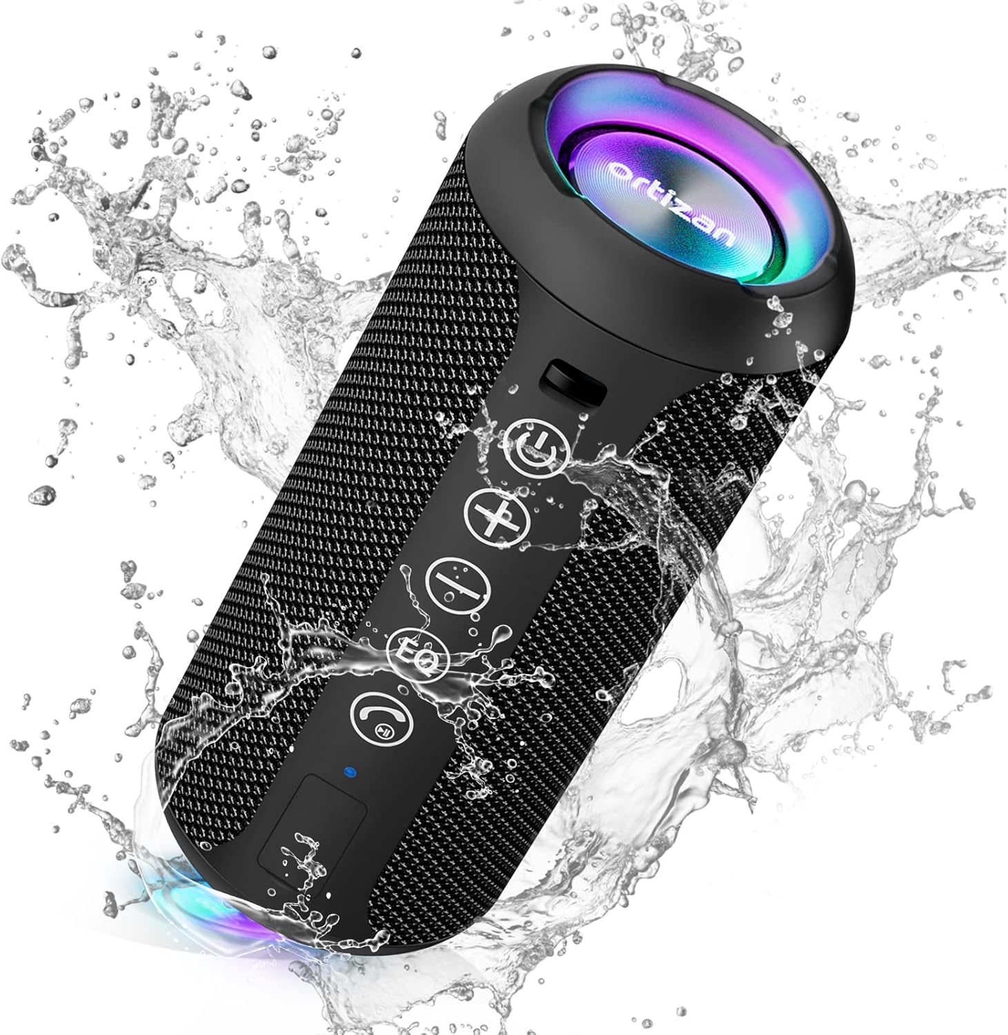 Ortizan X10 Portable Bluetooth Speaker (1st Gen), IPX7 Waterproof, Wireless | Big Sound and Deep Bass, TWS Pairing, 30Hrs of Playtime, for Home/Party/Outdoor/Beach, Birthday Gifts for Men Women - Black