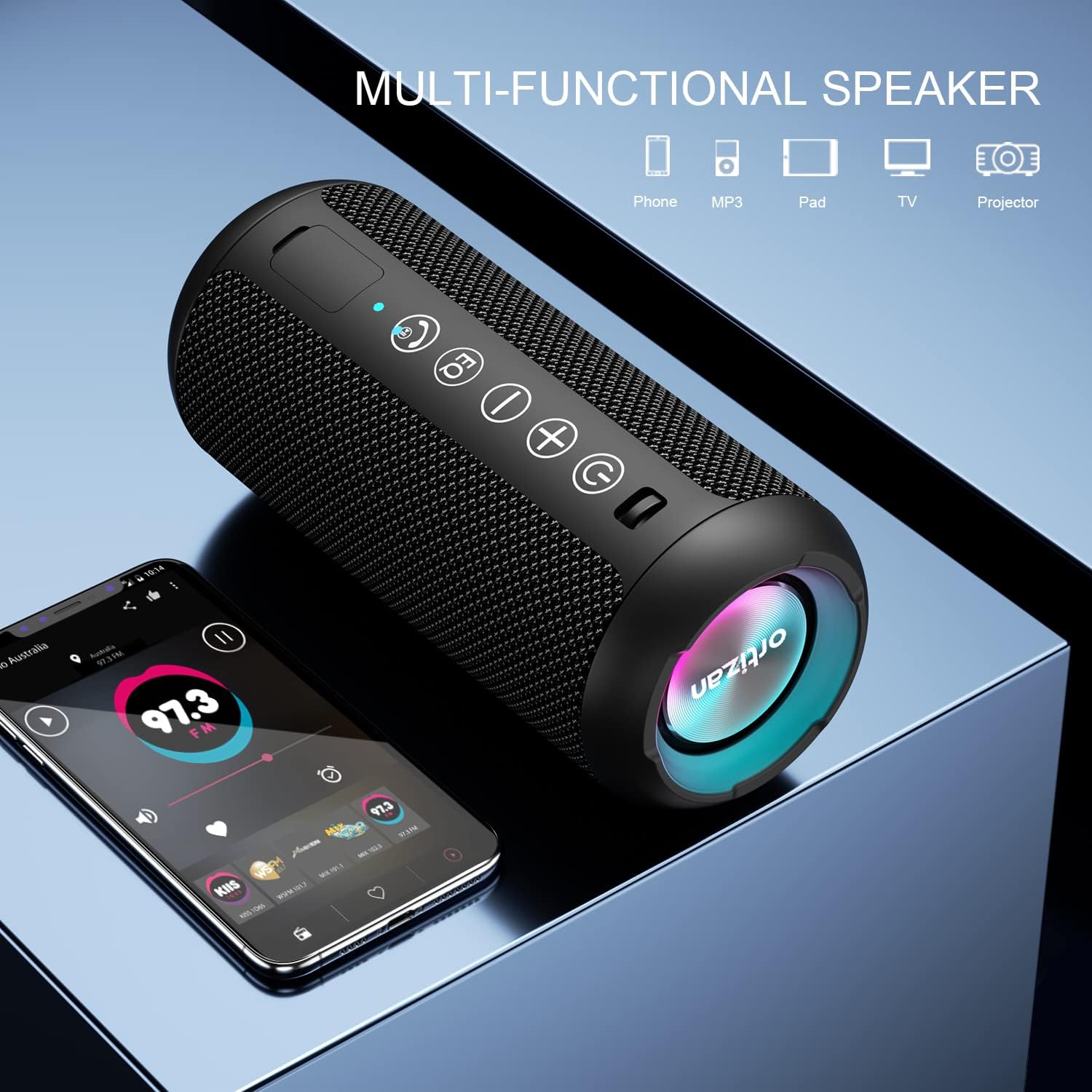 Ortizan X10 Portable Bluetooth Speaker (1st Gen), IPX7 Waterproof, Wireless | Big Sound and Deep Bass, TWS Pairing, 30Hrs of Playtime, for Home/Party/Outdoor/Beach, Birthday Gifts for Men Women - Black - Image 5