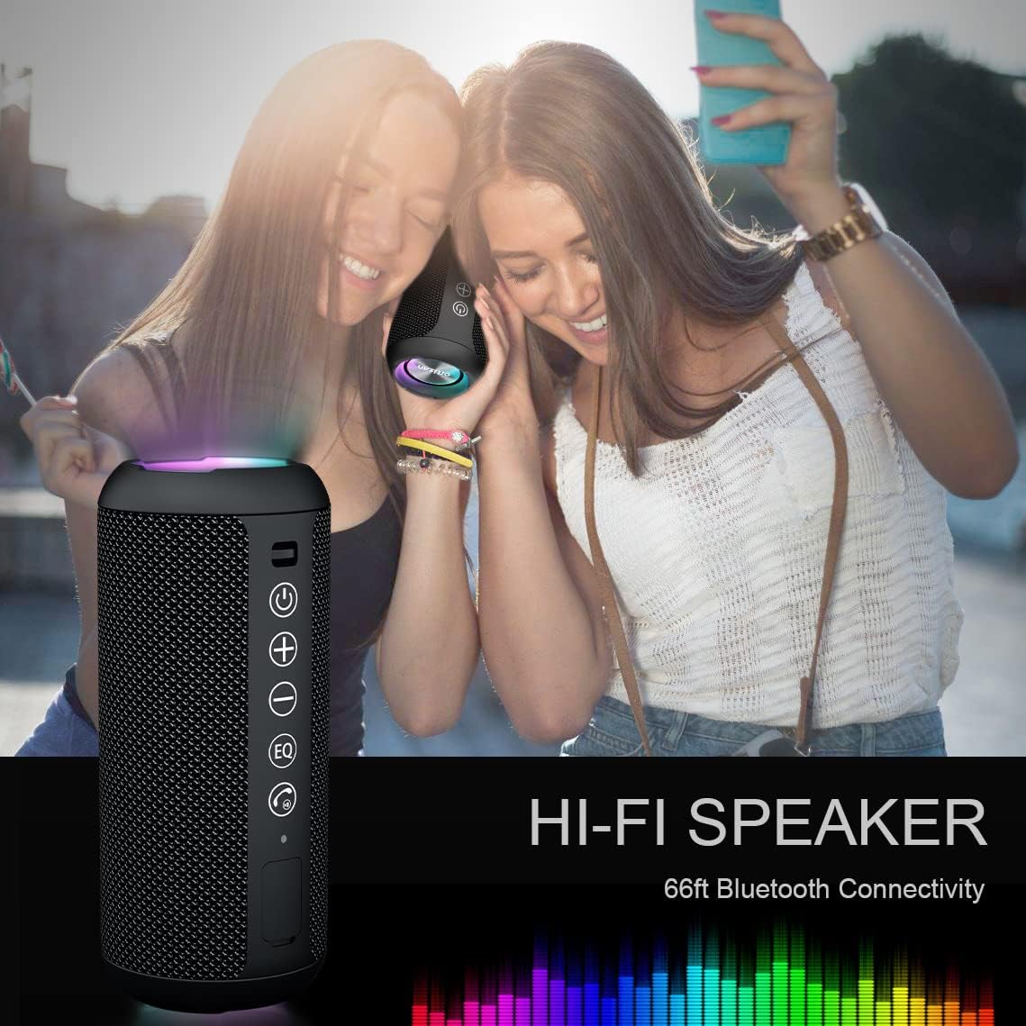 Ortizan X10 Portable Bluetooth Speaker (1st Gen), IPX7 Waterproof, Wireless | Big Sound and Deep Bass, TWS Pairing, 30Hrs of Playtime, for Home/Party/Outdoor/Beach, Birthday Gifts for Men Women - Black - Image 6
