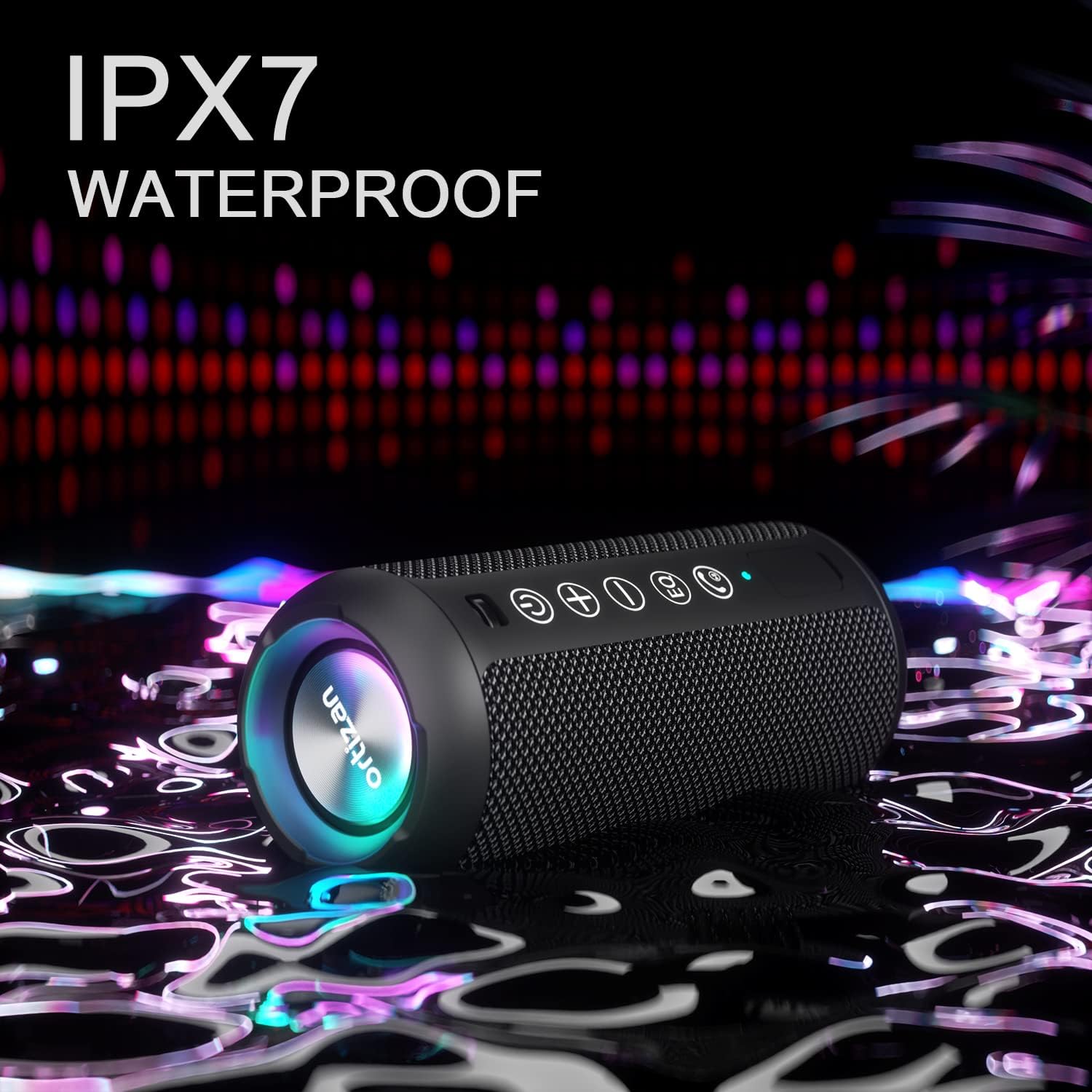 Ortizan X10 Portable Bluetooth Speaker (1st Gen), IPX7 Waterproof, Wireless | Big Sound and Deep Bass, TWS Pairing, 30Hrs of Playtime, for Home/Party/Outdoor/Beach, Birthday Gifts for Men Women - Black - Image 7
